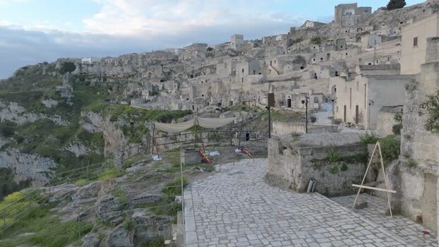 Aerial view of Sassi di Matera Italy.