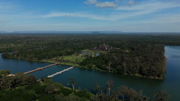 Aerial view of Angkor Wat temple complex Cambodia. Aerial view of Angkor Wat temple complex Cambodia.