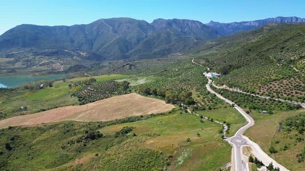 Aerial view of the landscape near Zahara de la Sierra Spain. Aerial view of the landscape near Zahara de la Sierra Spain.
