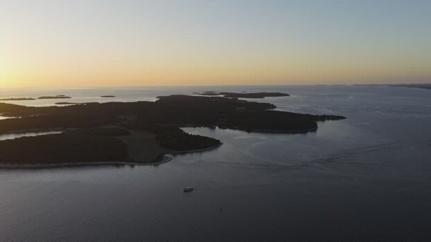 Aerial view of Brijuni National Park at sunset Croatia.