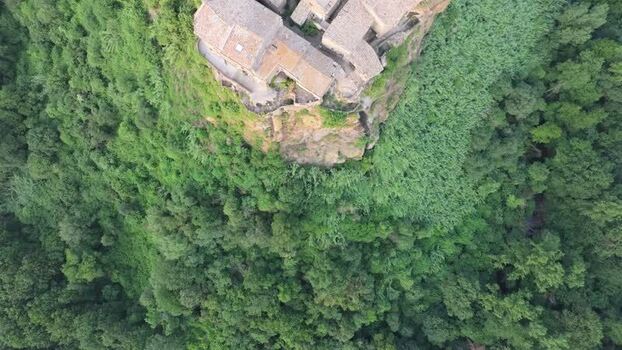Aerial view of Calcata Italy. Aerial view of Calcata Italy.
