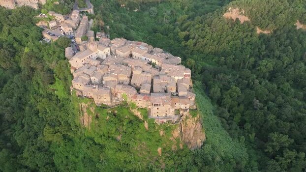 Aerial view of Calcata village in Italy. Aerial view of Calcata village in Italy.