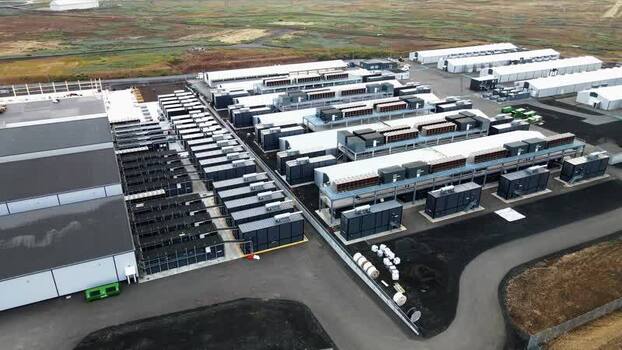Aerial view of data center in Keflavik Iceland.