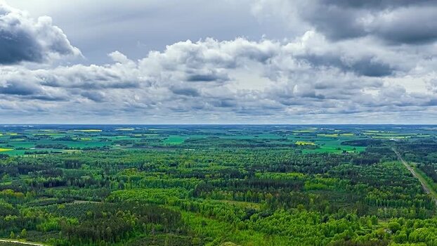 Aerial view of green forests and fields in Latvia. Aerial view of green forests and fields in Latvia.