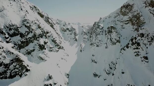Aerial view of Baqueira mountains Spain.
