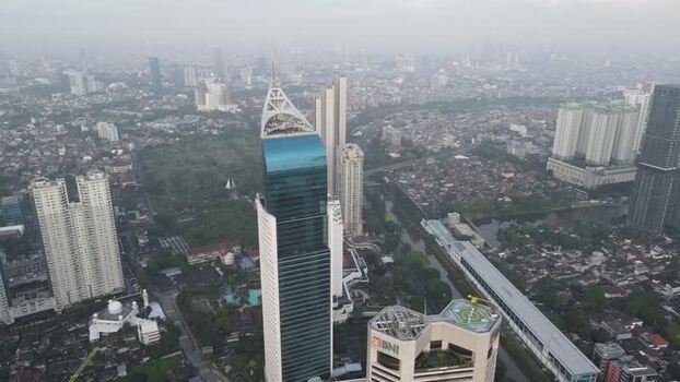 Aerial view of Wisma 46 and BNI building in Jakarta Indonesia. Aerial view of Wisma 46 and BNI building in Jakarta Indonesia.