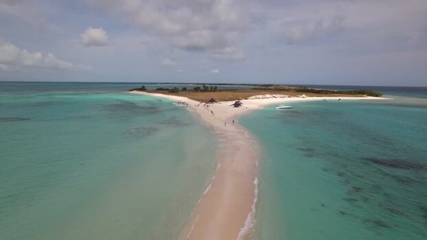 Aerial view of Los Roques archipelago in Venezuela.