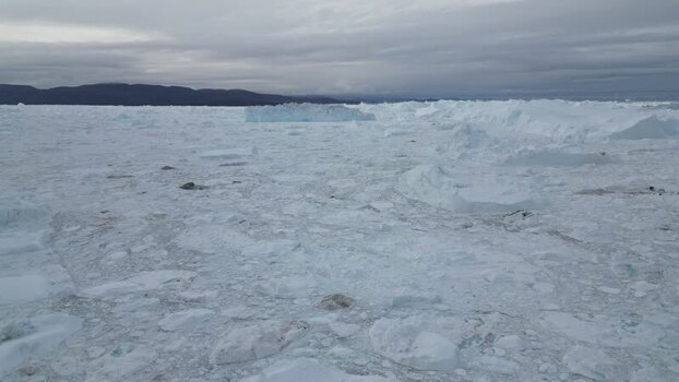 Aerial view of Ilulissat Icefjord Greenland. Aerial view of Ilulissat Icefjord Greenland.