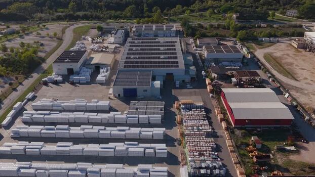 Aerial view of industrial facility in Nera Montoro Italy. Aerial view of industrial facility in Nera Montoro Italy.