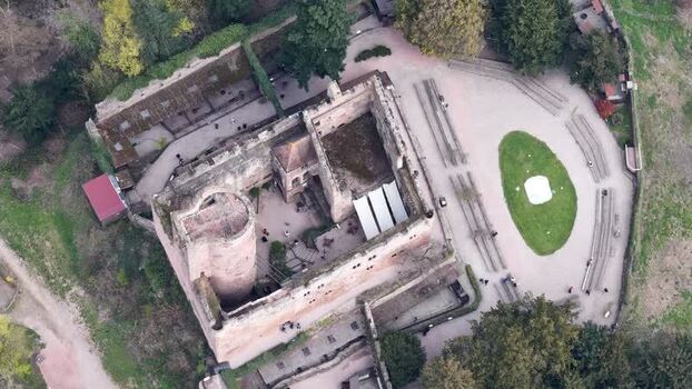 Aerial view of Ch&acirc;teau de Kintzheim France.
