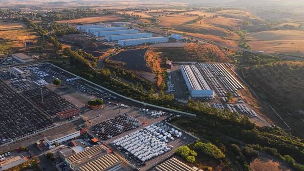 Aerial view of Civitavecchia automotive port Italy. Aerial view of Civitavecchia automotive port Italy.