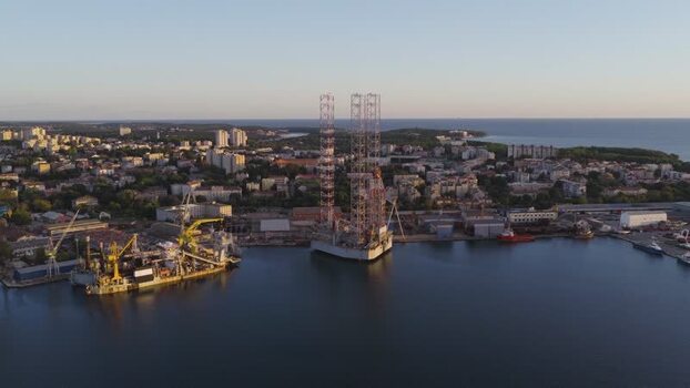 Aerial view of the Uljanik shipyard in Pula Croatia. Aerial view of the Uljanik shipyard in Pula Croatia.
