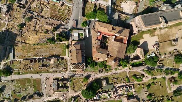 Aerial view of Roman Forum and Palatine Hill Italy. Aerial view of Roman Forum and Palatine Hill Italy.