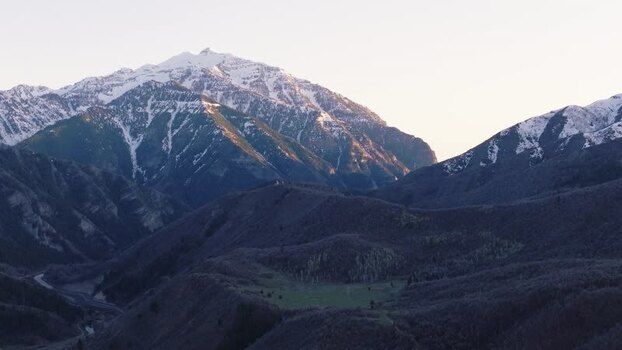 Aerial view of snow capped peaks in Provo Canyon United States. Aerial view of snow capped peaks in Provo Canyon United States.