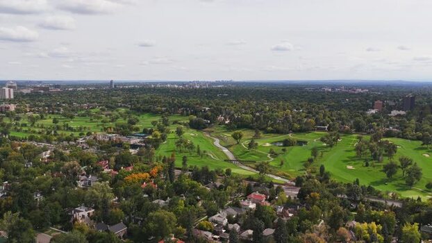 Aerial view of Cherry Creek golf course in Denver United States.