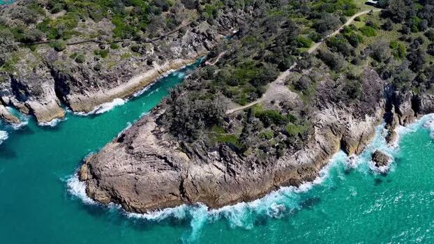 Aerial view of North Stradbroke Island Australia.