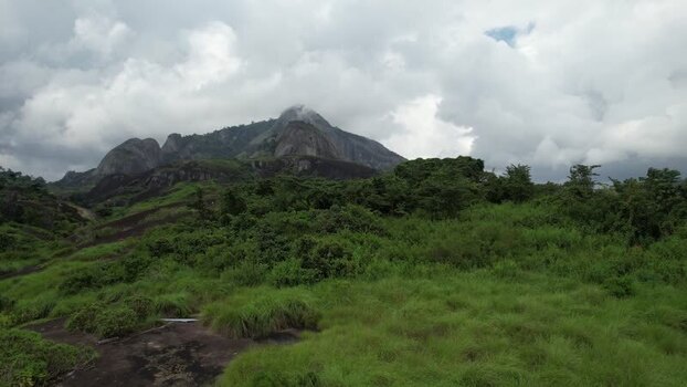 Aerial view of Idanre Hills in Nigeria.