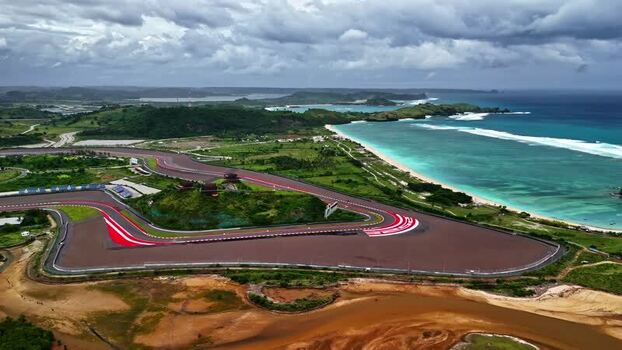 Aerial view of Mandalika International Street Circuit Indonesia.