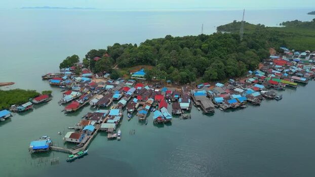 Aerial view of stilt village on Batam Island Indonesia. Aerial view of stilt village on Batam Island Indonesia.