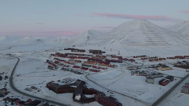 Aerial view of Longyearbyen Svalbard and Jan Mayen. Aerial view of Longyearbyen Svalbard and Jan Mayen.