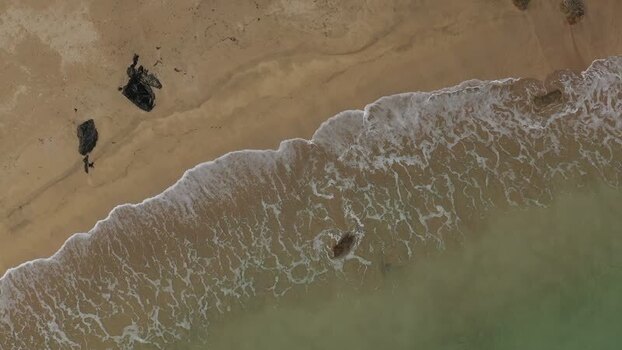 Aerial view of waves on Xilloi Beach Spain. Aerial view of waves on Xilloi Beach Spain.