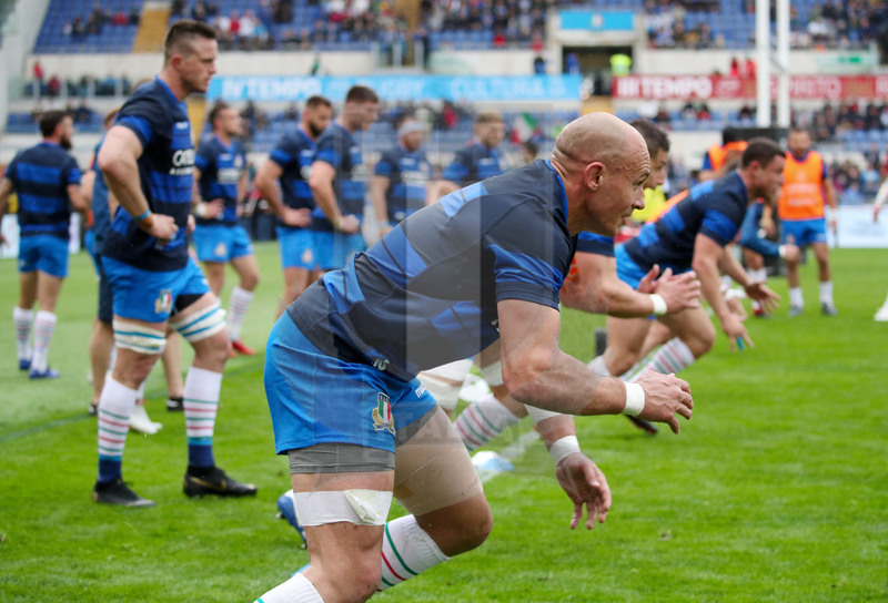 Guinness Sei Nazioni 2019, Round 5, Roma, Stadio Olimpico, 16/03/2019, Italia v Francia. Sergio Parisse durante il warm-up. Foto Roberto Bregani/Fotosportit