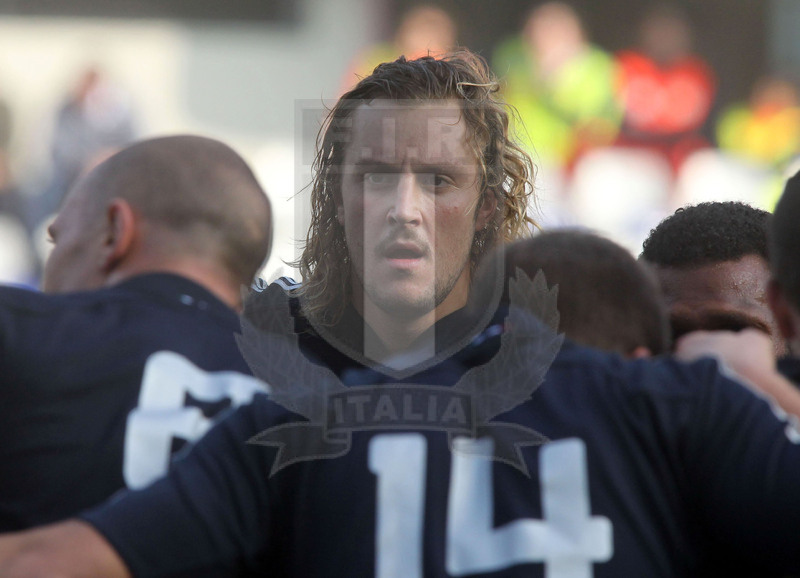 Cariparma test match 2013, Torino, stadio Olimpico, 9 novembre 2013, Italia v Australia, Joshua Furno ascolta le indicazioni del capitan o prima del match.