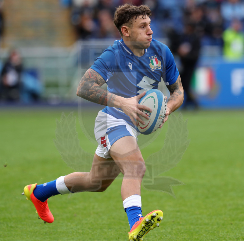 Autumn Nations Series 2021, Roma, Stadio Olimpico, 06/11-2021, Itallia vs Nuova Zelanda, Matteo Minozzi. Foto Daniele Resini/Fotosportit