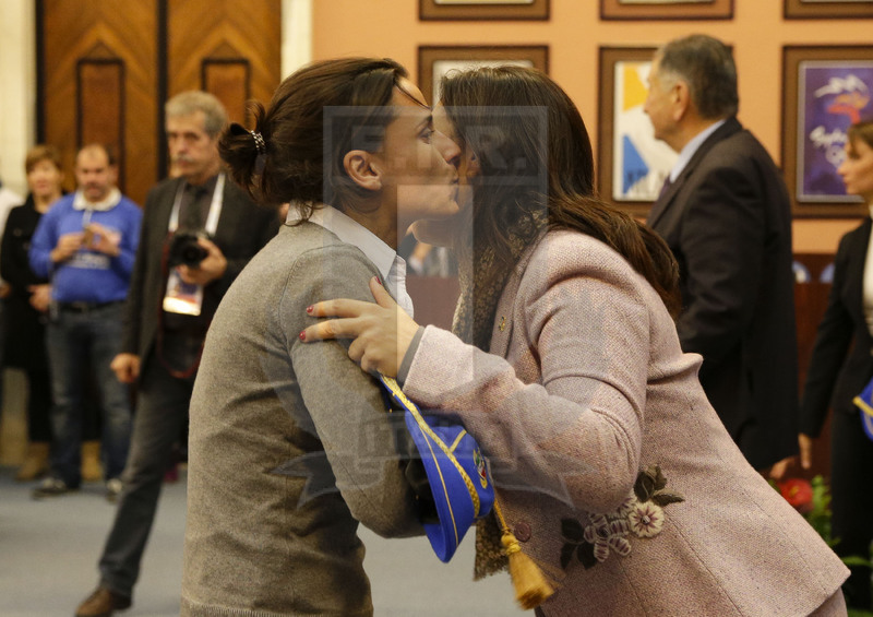 Cerimonia di consegna dei Cap alle atlete delle Nazionali femminili, Roma, salone d\