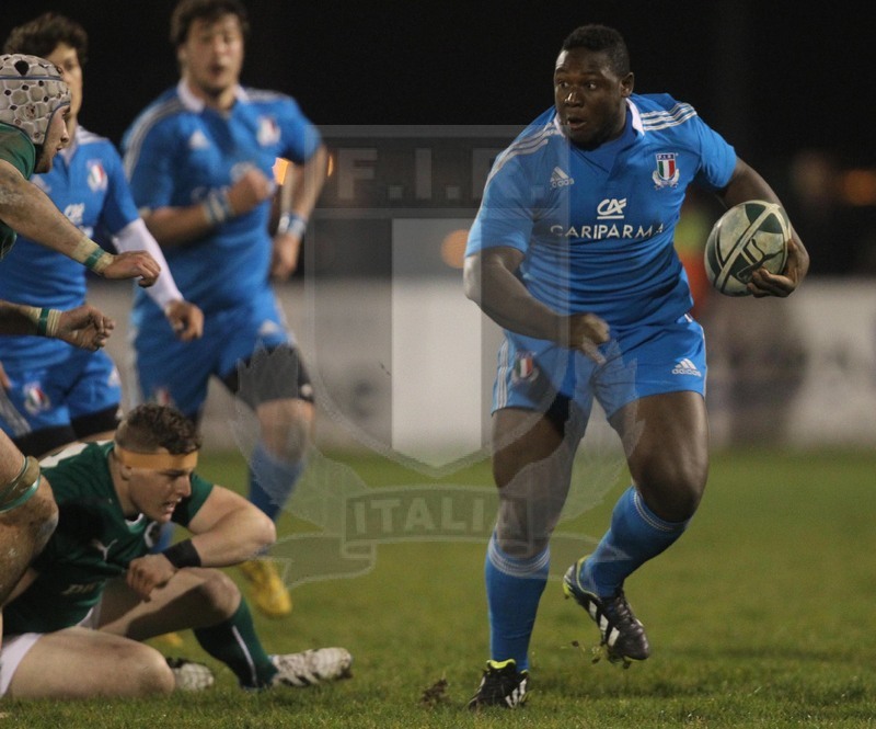 Rbs Sei Nazioni 2014 U20, Athlone, Dubarry Park 07/03/2014, Irlanda U20 v Italia U20, Cherif Traore. Foto Pat Murphy/Fotosportit