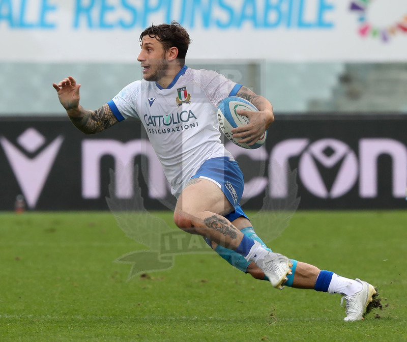 Autumn Nations Cup, Cattolica Test match 2020, Firenze, stadio Lanfranchi 14/11/2020, Italia v Scozia, Matteo Minozzi. Foto Daniele Resini/Fotosportit