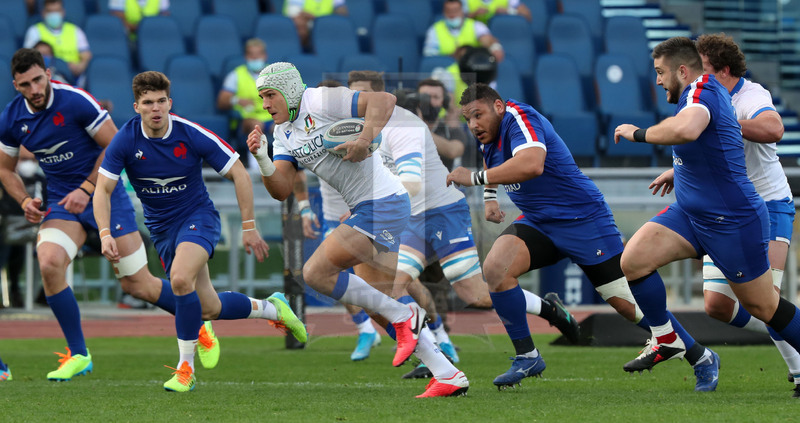 Guinness Sei Nazioni 2021, Round 1, Roma, stadio Olimpico 06/02/2021, Italia v Francia, break di Ignacio Brex. Foto Daniele Resini/Fotosportit