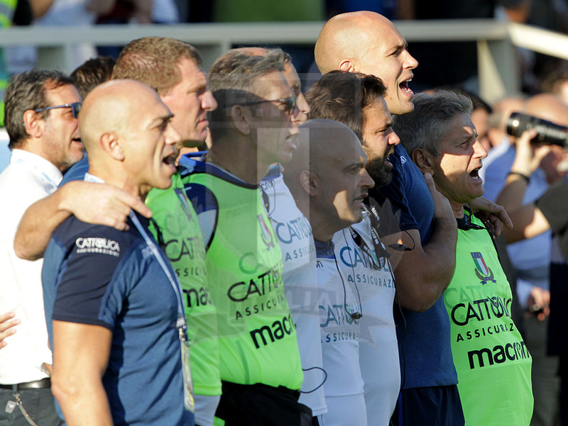 Cattolica Test Match 2018, Firenze, stadio Artemio Franchi 10/11/2018, Italia v Gorgia, lo staff azzurro e Sergio Parisse durante l\