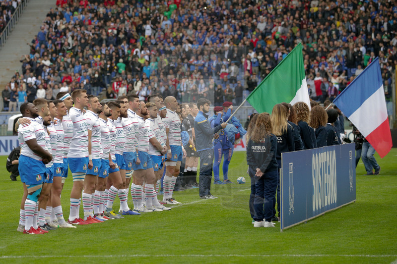 Guinness Sei Nazioni 2019, Round 5, Roma, Stadio Olimpico, 16/03/2019, Italia v Francia, gli Azzurri all\