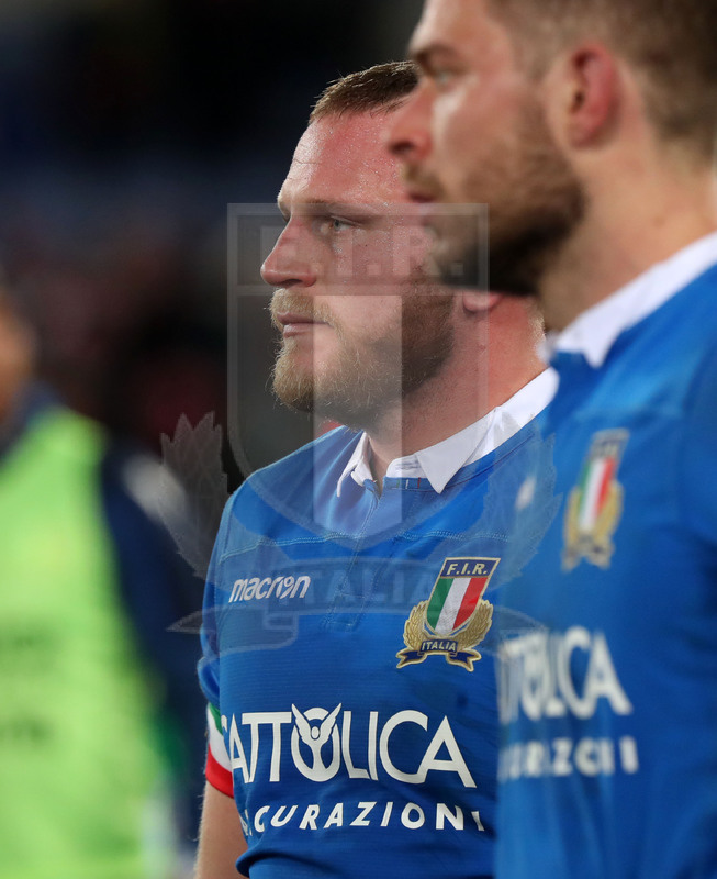 Guinness Sei Nazioni 2019, Round 2, Roma, Stadio Olimpico 09/02/2019, Italia v Galles, la delusione di David Sisi a fine match. Foto Daniele Resini/Fotosportit