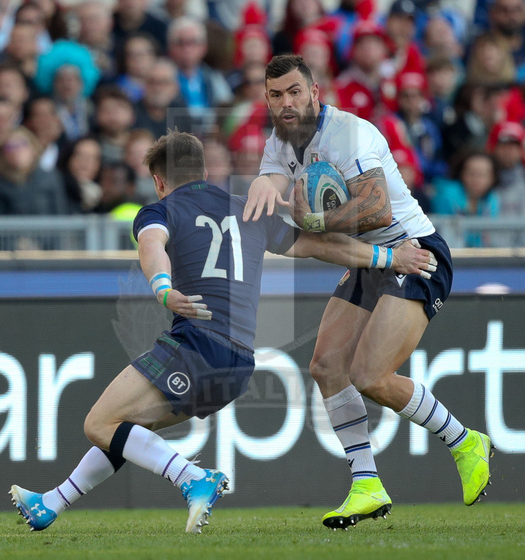 Guinness Sei Nazioni 2020, Round 3, Roma, Stadio Olimpico, 22/02/2020, Italia v Scozia. Jayden Haiward e George Horne. Foto Roberto Bregani/Fotosportit