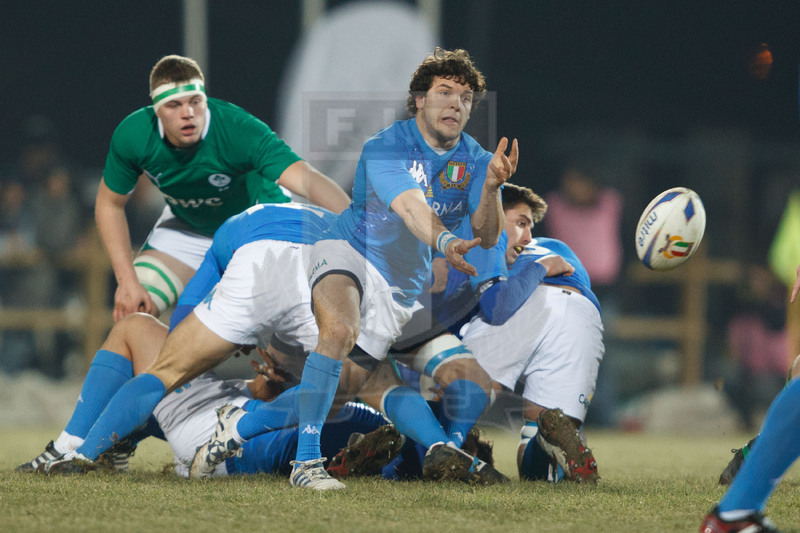 RBS 6 Nazioni Under 20 2011, Parma, Stadio XXV Aprile, 4/02/2011, Italia U20 v Irlanda U20. Guglielmo Palazzani apre l\
