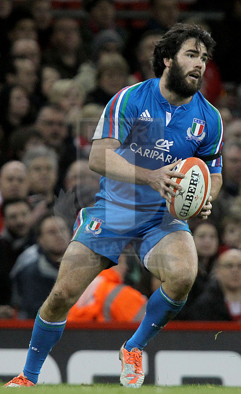 Sei Nazioni 2014, Cardiff. Millennium Stadium, 01/02/2014. Galles v Italia, Luke McLean. Foto Daniele Resini/Fotosportit