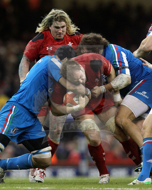 Sei Nazioni 2014, Cardiff. Millennium Stadium, 01/02/2014. Galles v Italia, Alun Win Jones in percussione.