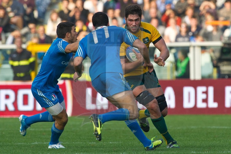 Cariparma Test Match 2013 - 09/11/2013 - Torino, Stadio Olimpico - Italia v Australia - Foto Elena Barbini-Rob Simmons in attacco
