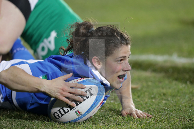 Guinness Sei Nazioni 2019 Donne, Round 3, Parma, Stadio Lanfranchi, 23/02/2019, Italia Donne v Irlanda Donne. Aura Muzzo in meta. Foto Roberto Bregani/Fotosportit