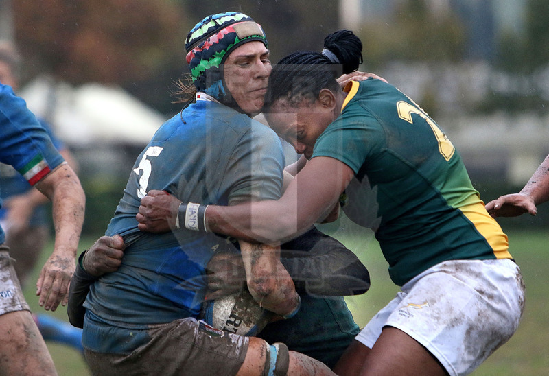 Cattolica Test Match Donne, Prato, stadio Chersoni 25/11/2018, Italia Donne v Sudafrica Donne, Giordana Duca placcata alta. Foto Daniele Resini/Fotosportit
