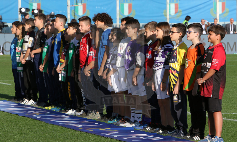 Cattolica Test Match 2018, Firenze, stadio Artemio Franchi 10/11/2018, Italia v Gorgia, la cerimonia degli inni.