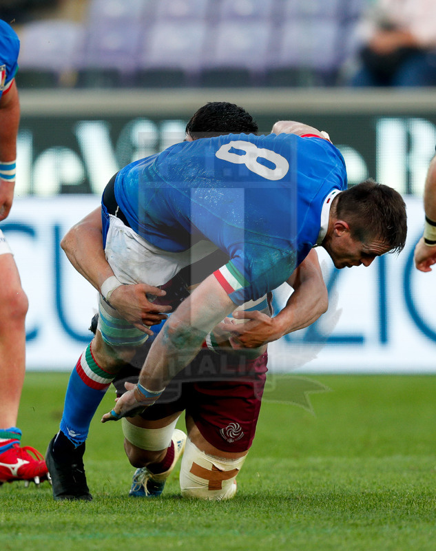 Cattolica Test Match 2018, Firenze, stadio Artemio Franchi 10/11/2018, Italia v Gorgia, Bram Steyn portato a terra. Foto Daniele Resini/Fotosportit