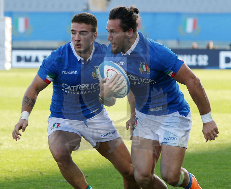 Cattolica Test Match 2018, Firenze, stadio Artemio Franchi 10/11/2018, Italia v Gorgia, Michele Campagnaro e Luca Sperandio. Foto Daniele Resini.