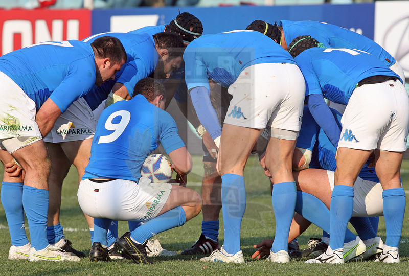 Rbs Sei Nazioni 2011, Roma, stadio Flaminio 26/02/2011, Italia v Galles, Azzurri a consulto. Daniele Resini/Fotosportit