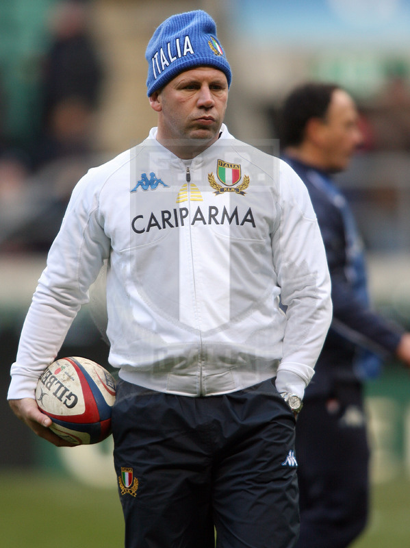 Rbs Sei Nazioni 2009, Londra, Twickenham 07/02/2009, Inghilterra v Italia, Alessandro Troncon, allenatore dei trequarti. Foto Daniele Resini/Fotosportit