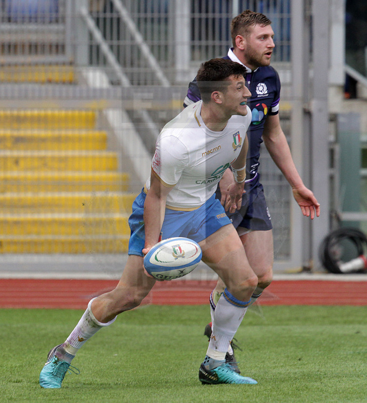 Natwest Sei Nazioni 2018, round 5, Roma stadio Olimpico 17/03/2018, Italia v Scozia, Tommaso Allan esulta per la meta. Foto Daniele Resini/Fotosportit