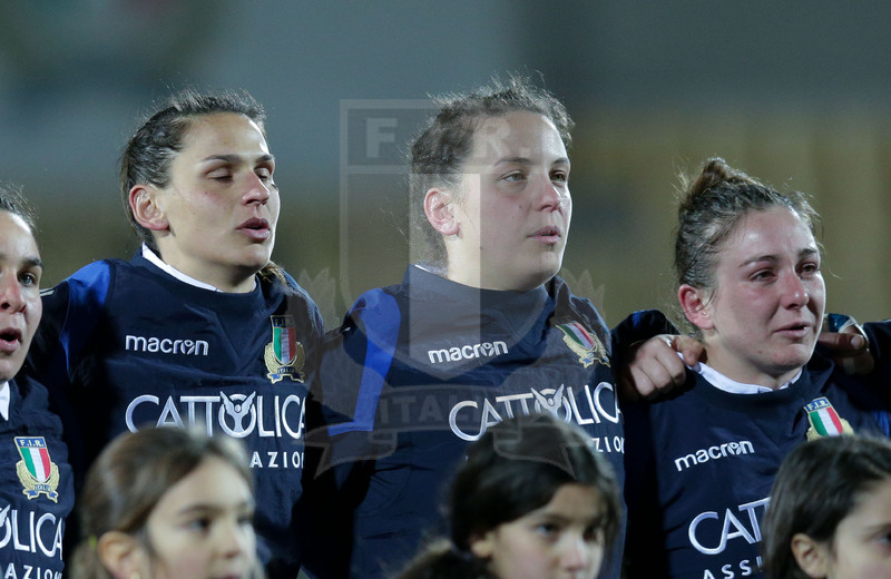 Guinness Sei Nazioni 2019 Donne, Round 3, Parma, Stadio Lanfranchi, 23/02/2019, Italia Donne v Irlanda Donne. durante la cerimonia degli inni. Foto Roberto Bregani/Fotosportit