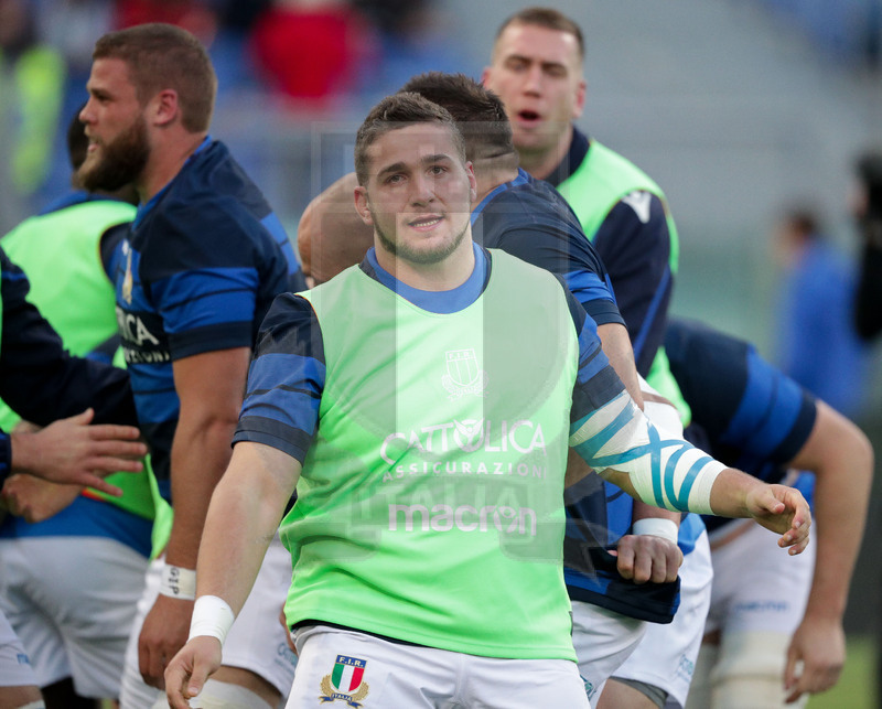 Guinness Sei Nazioni 2016, Round 2, Roma, Stadio Olimpico, 9/02/2019, Italia v Galles. Tiziano Pasquali durante il warm-up. Foto Roberto Bregani/Fotosportit